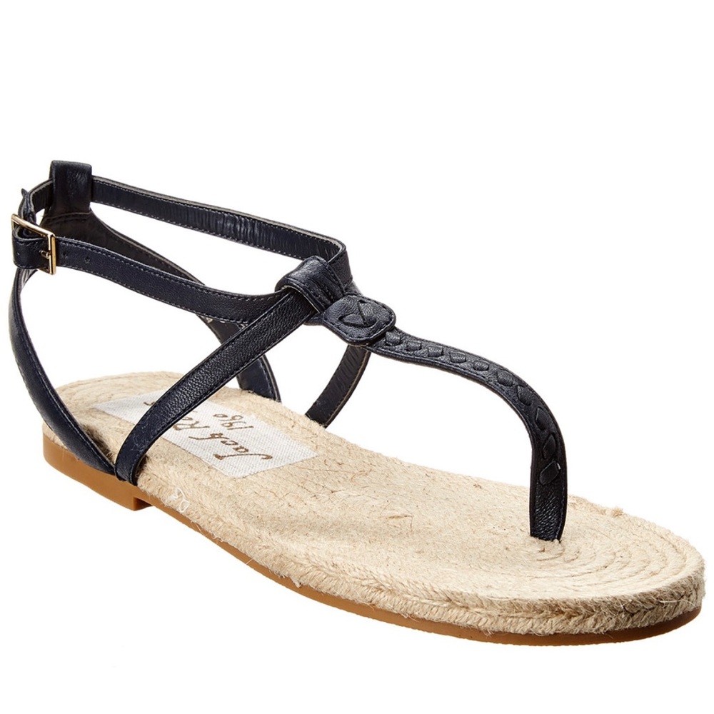 Jack Rogers Evie Black Leather Sandals 8.5